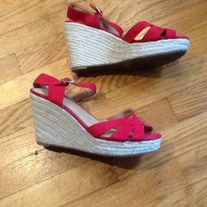 Red Espadrille Wedges